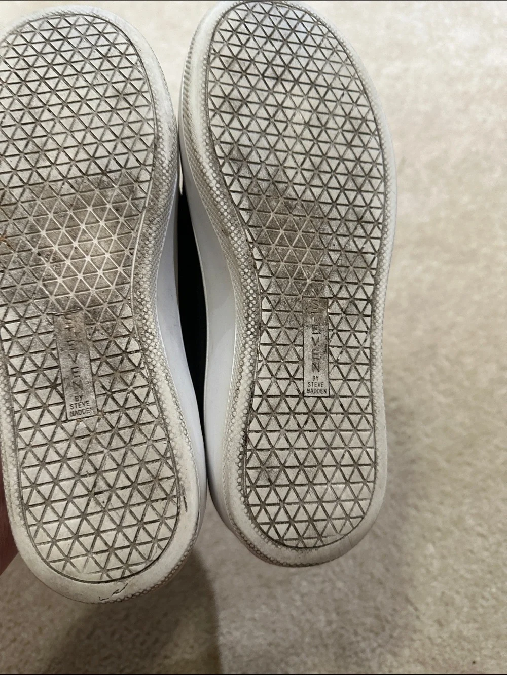 Steve Madden Black Suede Slip-On Sneakers with White Sole